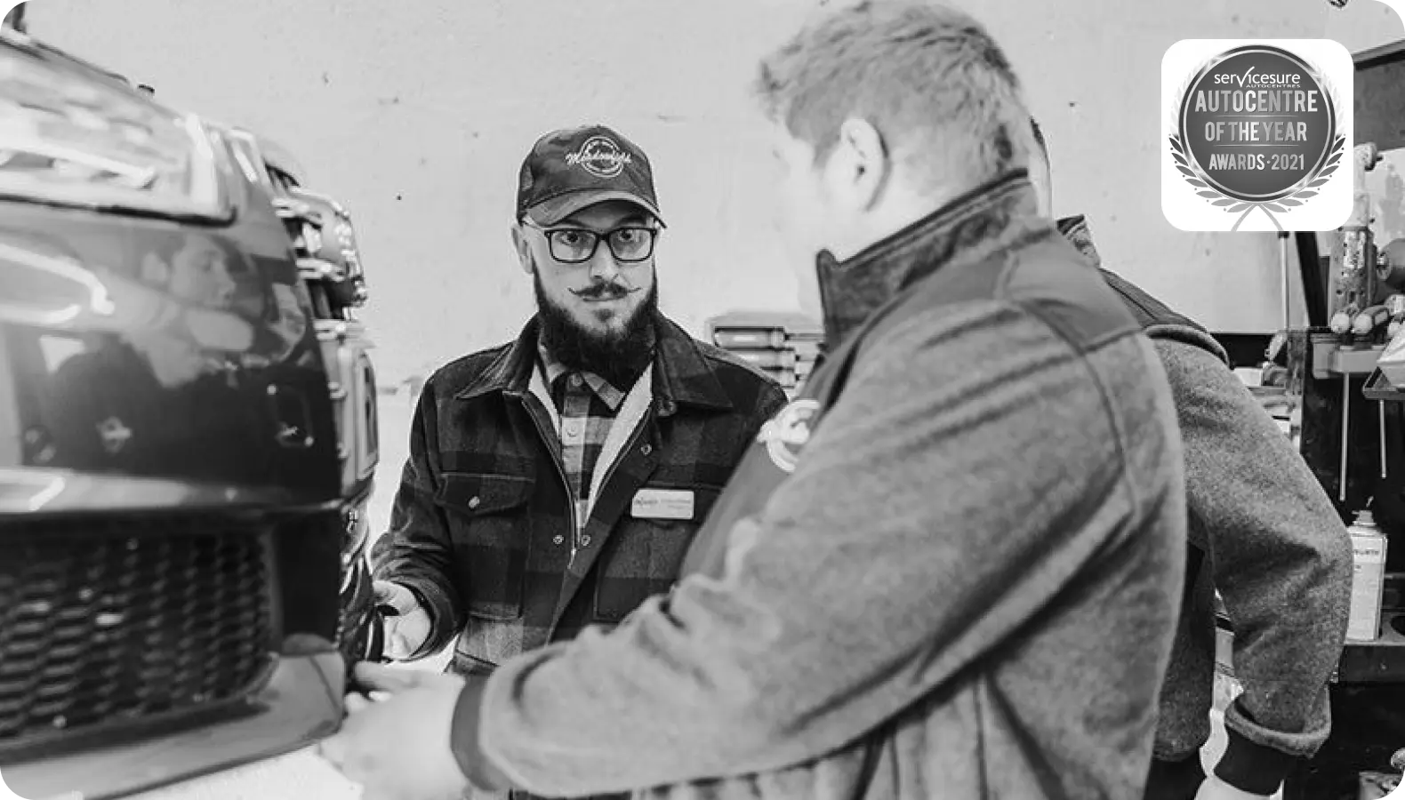 Meadowfield Auto Centre workshop — tyre fitting bay in Northumberland